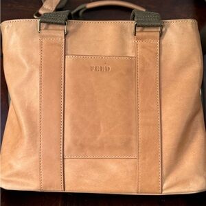 The FEED Project Small Leather Work Bag in Almond. Gently used non-smoking home.